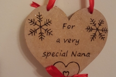 Large Christmas heart personalised for a Special Nana