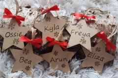 Christmas Stars personalised with children's names