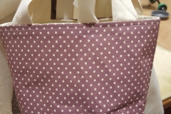 Small pink spotty tote bag
